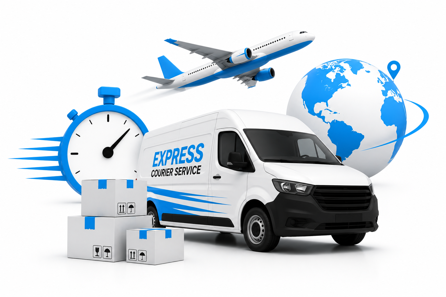 Express Courier Service logistics service illustration