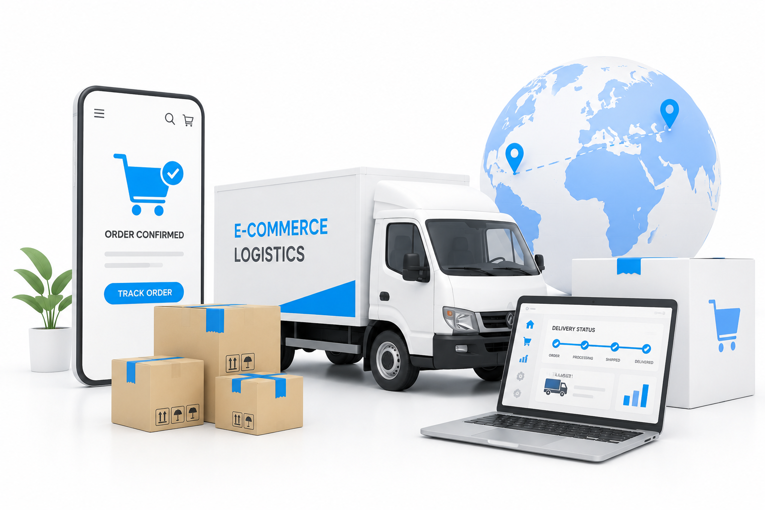 E-commerce Logistics Service logistics service illustration