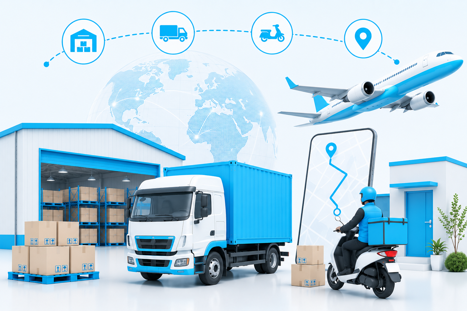Distribution & Last-Mile Delivery Service logistics service illustration