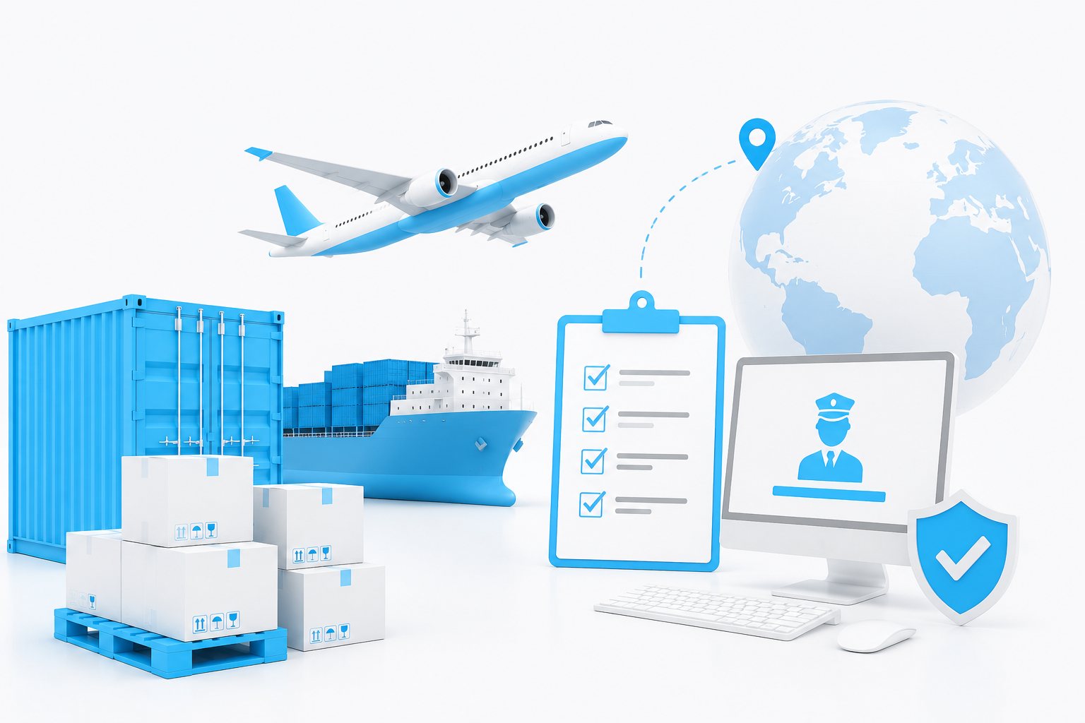 Customs Brokerage Service logistics service illustration